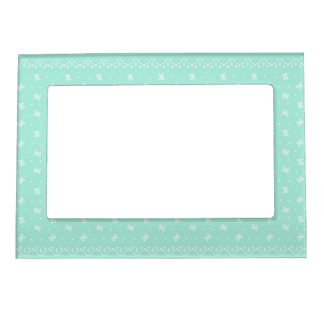 RIBBON MINT GREEN MAGNET FRAME (Front)