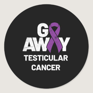 Ribbon Month Gifts Mens Testicular Cancer Awarenes Classic Round Sticker
