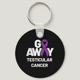 Ribbon Month Gifts Mens Testicular Cancer Awarenes Keychain