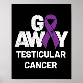 Ribbon Month Gifts Mens Testicular Cancer Awarenes Poster