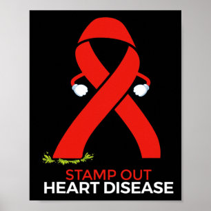 Ribbon Month Products Gifts For Heart Disease Awar Poster