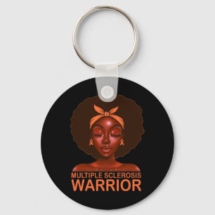 Ribbon Ms Awareness Warrior Black Afro Women Girls Keychain
