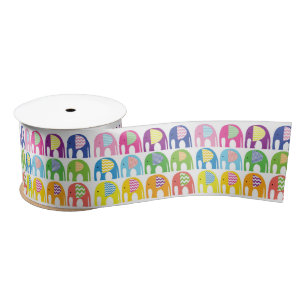 Ribbon - Multi Colored Elephants