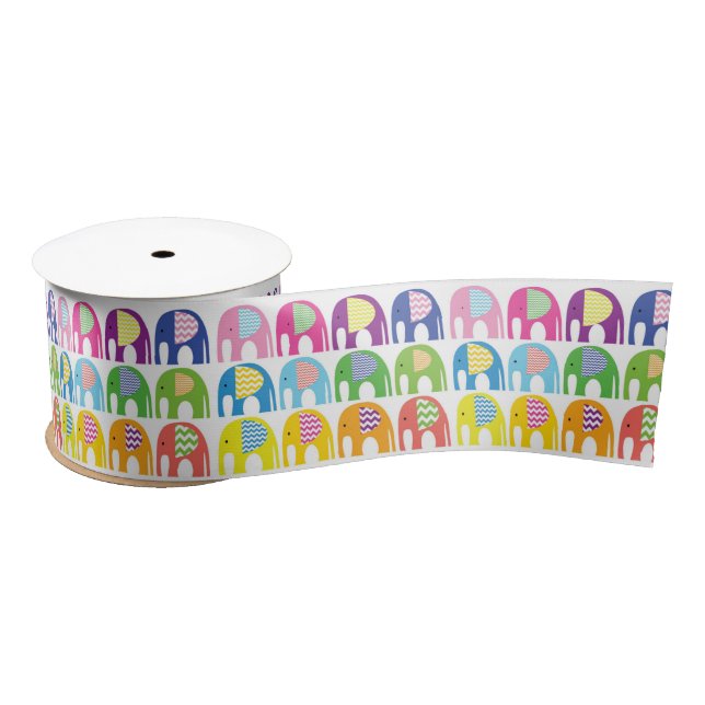 Ribbon - Multi Colored Elephants (Spool)