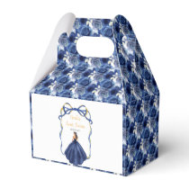Ribbon Navy Gold Brown Hair Princess Sweet Sixteen Favor Boxes