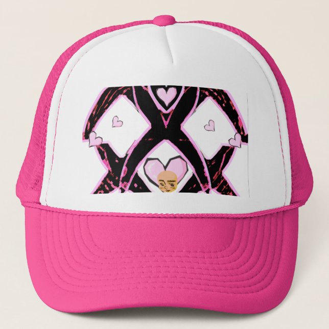 Ribbon of Hope & Support,Breast Cancer_ Trucker Hat (Front)