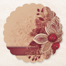 Ribbon on Red Floral AI art 