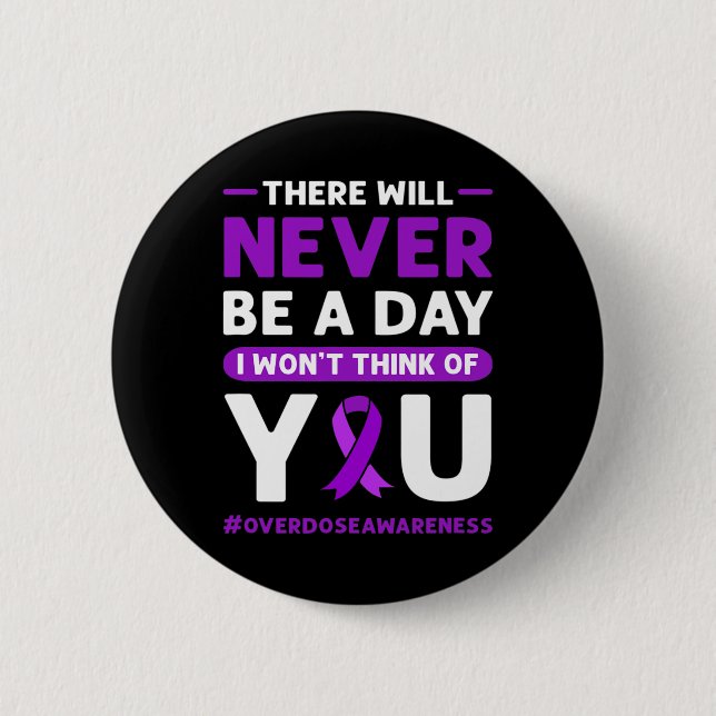 Ribbon. Overdose Awareness 2  Button (Front)