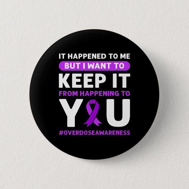 Ribbon. Overdose Awareness 4  Button (Front)
