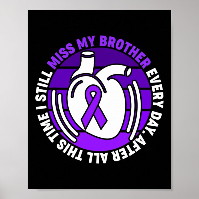 Ribbon Overdose Awareness Miss Brother Memory  Poster (Front)