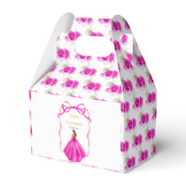 Ribbon Pink Brown Hair Princess Quinceanera Favor Boxes