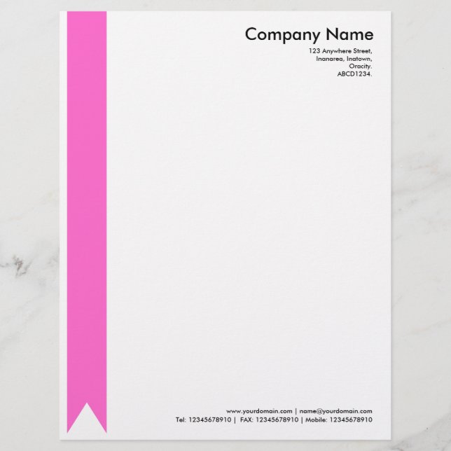 Ribbon - Pink Letterhead (Front)