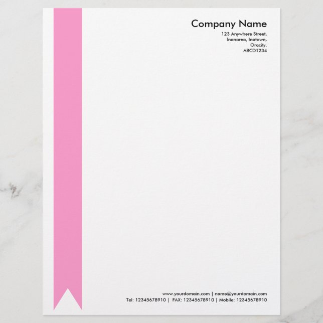 Ribbon - Pink Letterhead (Front)