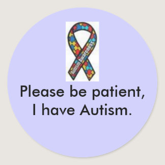 ribbon, Please be patient, I have Autism. sticker