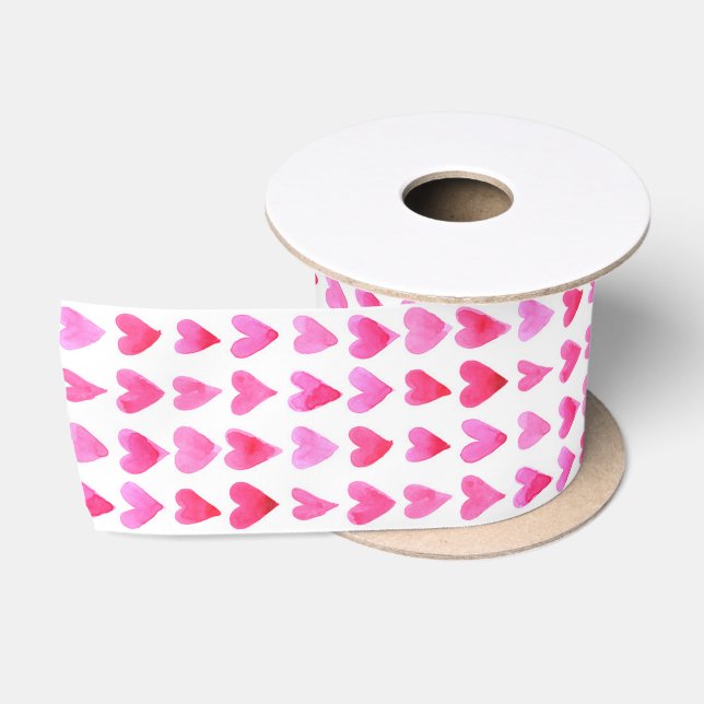 Ribbon - Raining Pink Hearts  (Spool)
