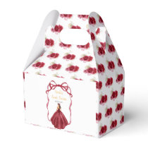 Ribbon Red Brown Hair Princess Sweet Sixteen Favor Boxes