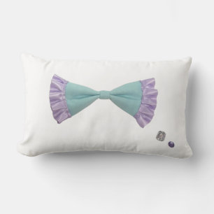 Ribbon & Rhinestone Lumbar Pillow