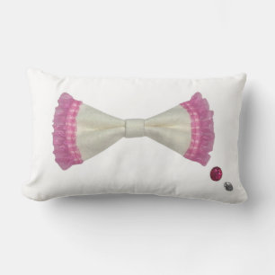 Ribbon & Rhinestone Lumbar Pillow