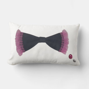 Ribbon & Rhinestone Lumbar Pillow