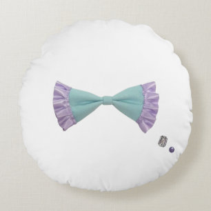 Ribbon & Rhinestone Round Pillow