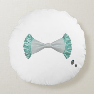 Ribbon & Rhinestone Round Pillow