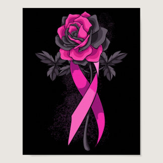 Ribbon Rose Breast Cancer Awareness Survivor Warri Poster