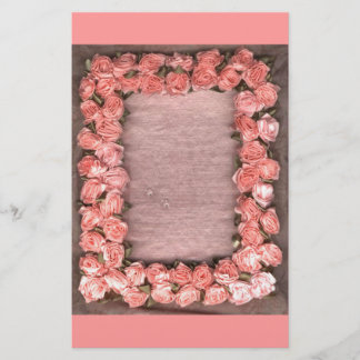 Ribbon Roses And Leaves Satin Fabric Photo Frame S Stationery