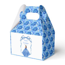 Ribbon Royal Blue and Silver Princess Quinceanera Favor Boxes