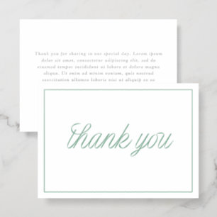Ribbon script elegant thank you letterpress photo cards