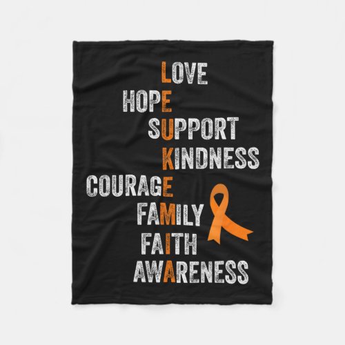 Ribbon Sign Retro Vintage Aml Leukemia Awareness  Fleece Blanket