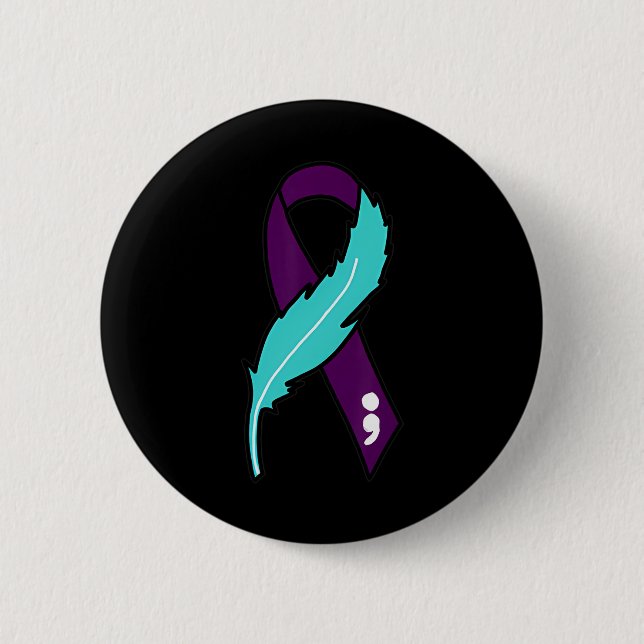 Ribbon Suicide Awareness Mental Health For Men Wom Button (Front)