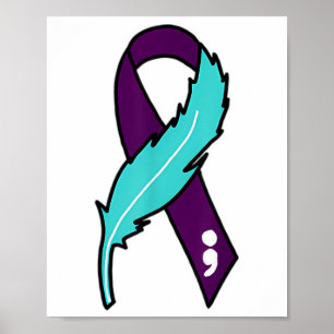 Ribbon Suicide Awareness Mental Health For Men Wom Poster