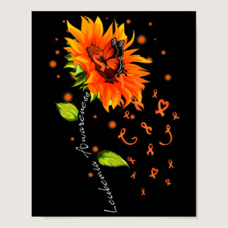 Ribbon Sunflower Butterfly Leukemia Awareness Mont Poster