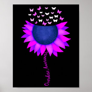 Ribbon Sunflower Butterfly Overdose Awareness Mont Poster