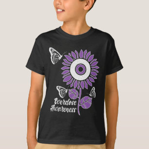 Ribbon Sunflower Butterfly Overdose Awareness Mont T-Shirt
