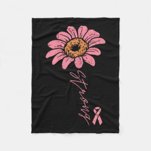Ribbon Sunflower Strong Breast Cancer Awareness Wo Fleece Blanket