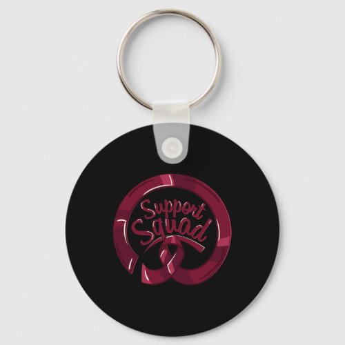 Ribbon Support Squad Brain Aneurysm Awareness  Keychain