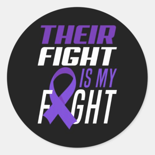 Ribbon Their Fight Is My Fight Itp Awareness  Classic Round Sticker