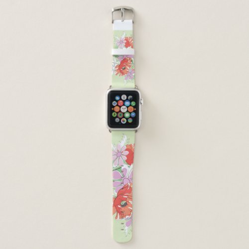 Ribbon_Tied Poppies Daisy Bouquet Apple Watch Band