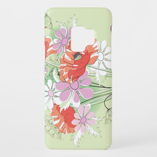Ribbon_Tied Poppies Daisy Bouquet Case_Mate Samsung Galaxy S9 Case