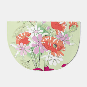 Ribbon-Tied Poppies: Daisy Bouquet. Doormat