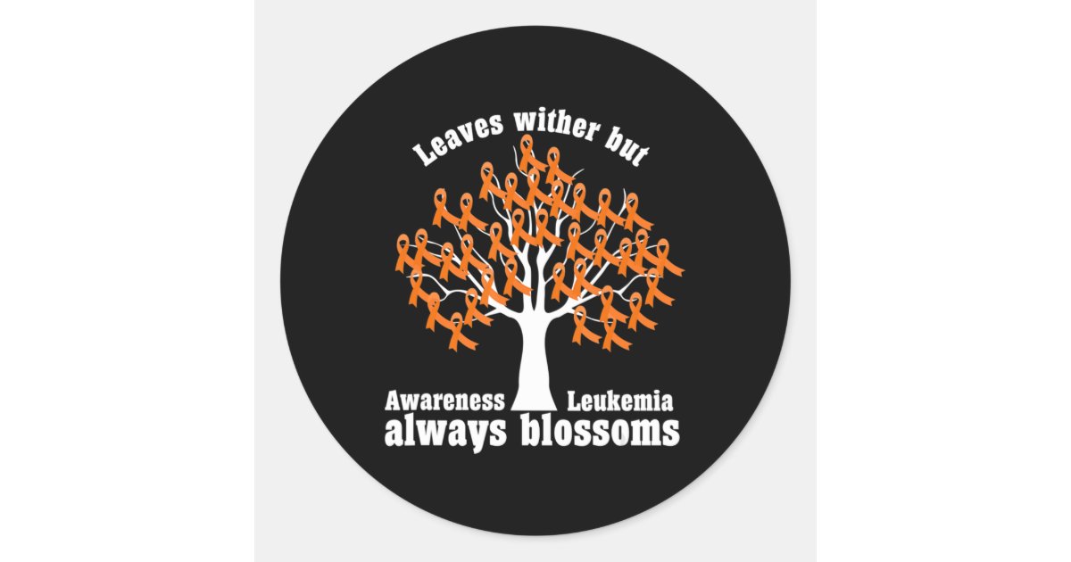 Ribbon Tree Aml Leukemia Awareness Classic Round Sticker Zazzle