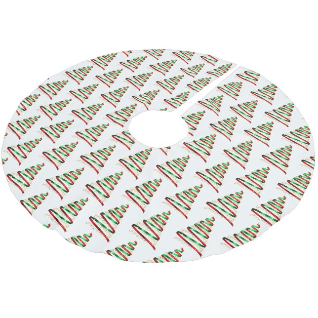 Ribbon Tree Brushed Polyester Tree Skirt (Angled)