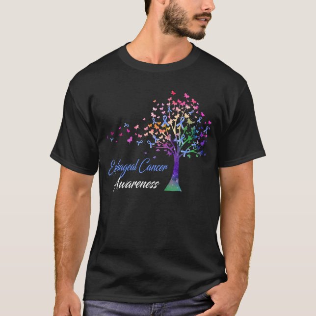 Ribbon Tree Esophageal Cancer Awareness T-Shirt (Front)