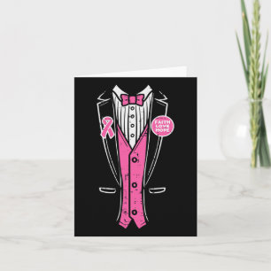 Ribbon Tuxedo Breast Cancer Awareness Men Boys  Card