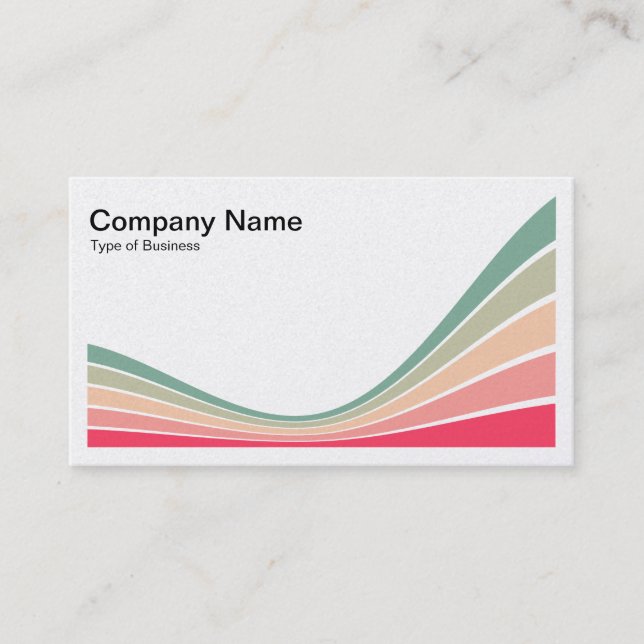 Ribbon Wave - Colors 02a Business Card (Front)
