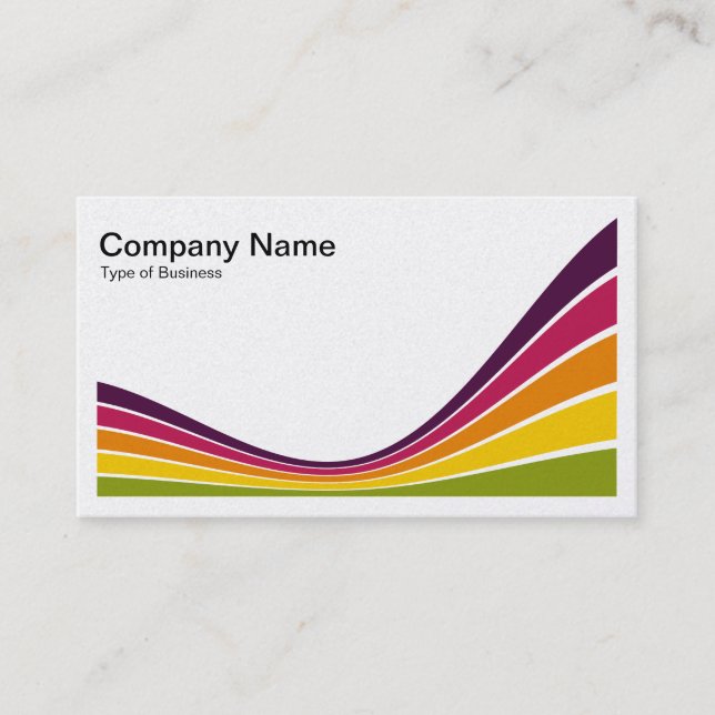 Ribbon Wave - Colors 03a Business Card (Front)