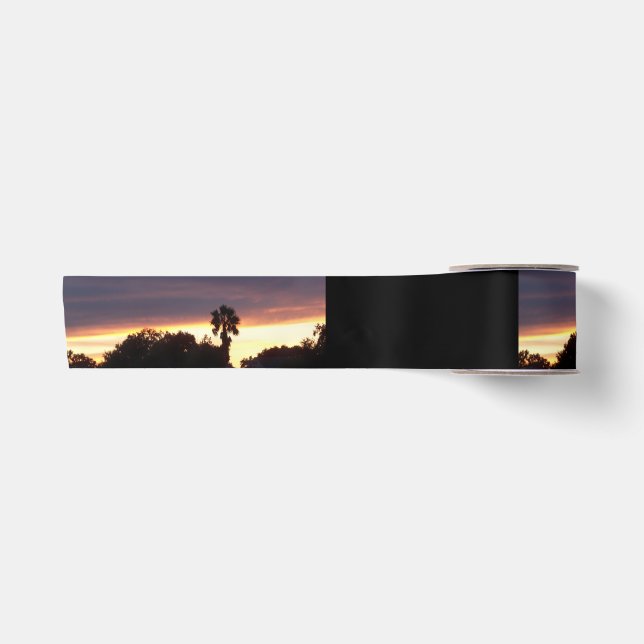 Ribbon with a palm tree and dark sunset clouds (Front)