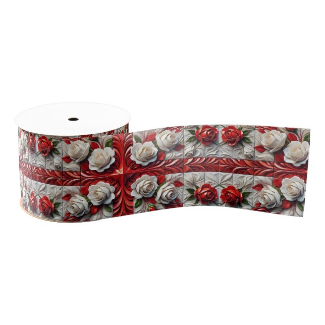 Ribbon with English Roses Design (Spool)