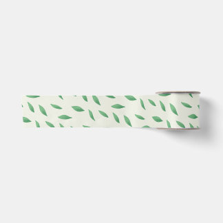 Ribbon with green leaf design